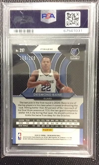 2020 Panini Prizm 297 Desmond Bane Red Prizm PSA 9