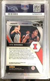 2021 Panini Prizm Draft Picks 20 Ayo Dosunmu Blue Wave Prizm PSA 10