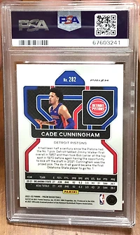 2021 Panini Prizm 282 Cade Cunningham Ice PSA 9