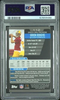 2005 Bowman 112 Aaron Rodgers PSA 9
