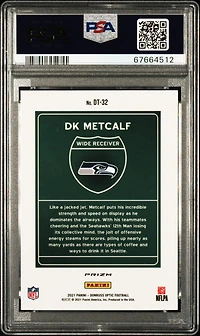 2021 Panini Donruss Optic Downtown Dt32 Dk Metcalf PSA 10