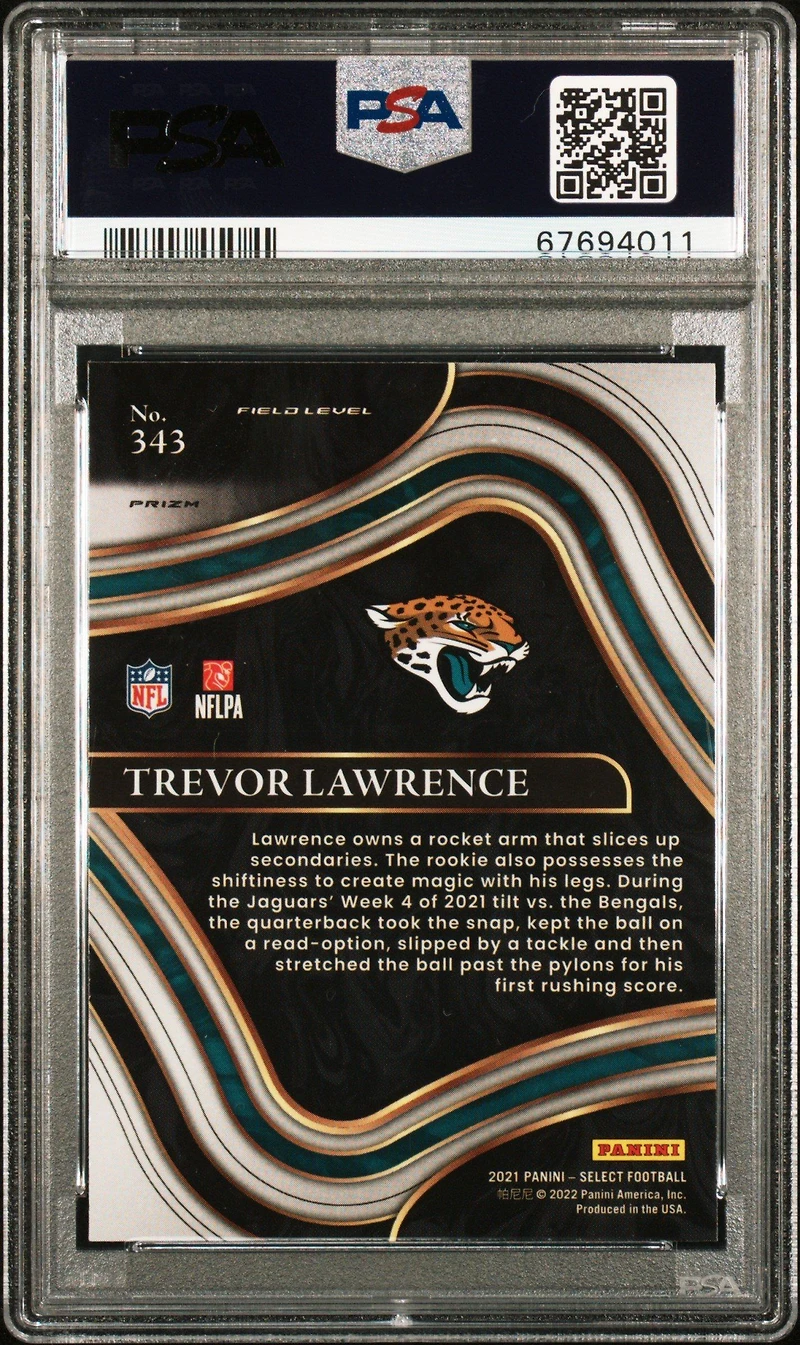 2021 Panini Select Trevor Lawrence Silver Prizm PSA