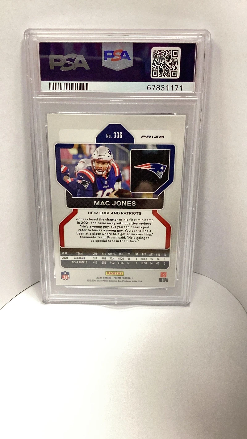 2021 Panini Prizm 336 Mac Jones Silver Prizm PSA 10