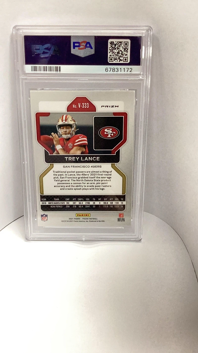 2021 Panini Prizm V333 Trey Lance Variation-silver Prizm PSA 10