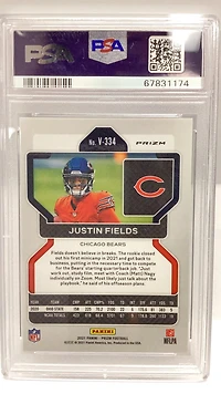 2021 Panini Prizm V334 Justin Fields Variation-silver Prizm PSA 10
