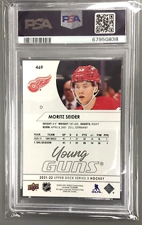 2021-2022 Upper Deck 469 Moritz Seider PSA 10