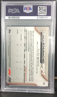 2020 Topps Chrome Formula 1 Sapphire Edition 53 Mick Schumacher PSA 9