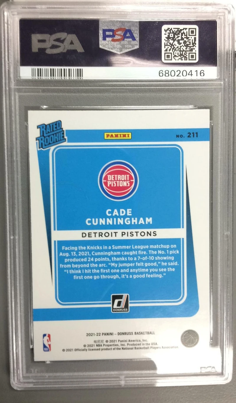 2021 Panini Donruss 211 Cade Cunningham Choice PSA 10