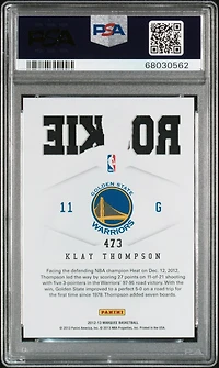 2012 Panini Marquee 473 Klay Thompson PSA 9