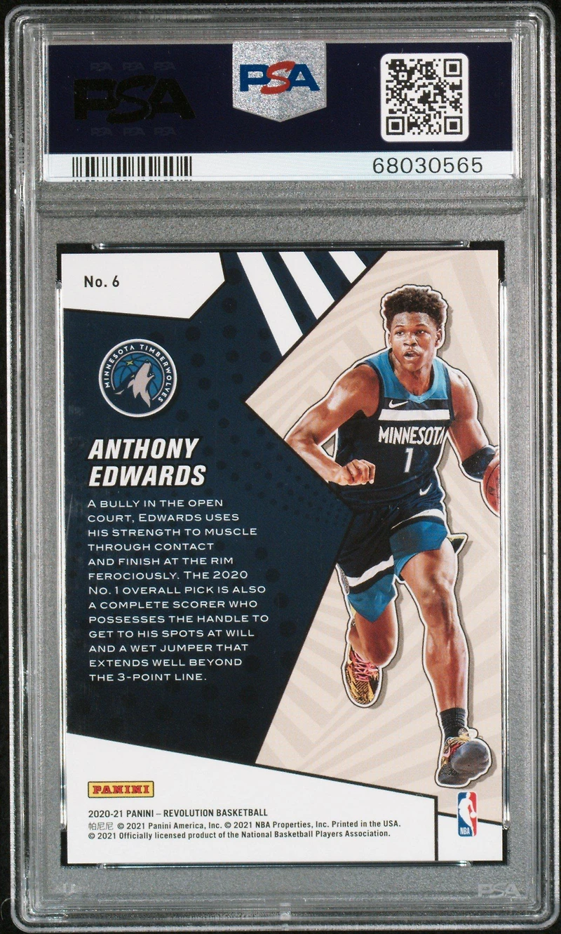 2020 Panini Revolution Rookie Revolution 6 Anthony Edwards PSA 10