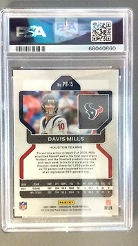 2021 Panini Chronicles Prizm Black Pb-15 Davis Mills PSA 9