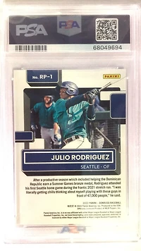 2022 Panini Donruss Rated Prospect Rp1 Julio Rodriguez PSA 9