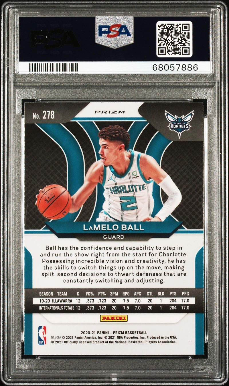 2020 Panini Prizm 278 Lamelo Ball Red Ice PSA 10