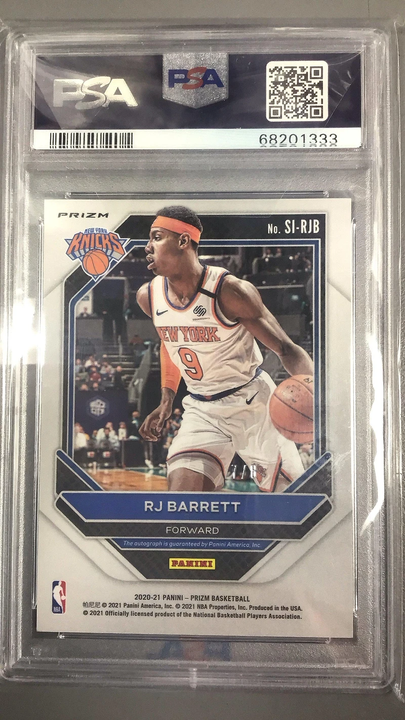 2020 Panini Prizm Signatures Rjb Rj Barrett Choice Prizm-green PSA 9