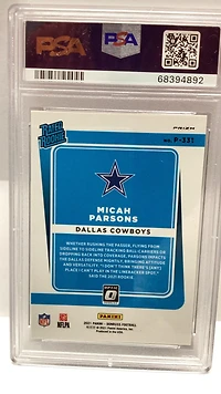 2021 Panini Donruss P331 Micah Parsons Optic Preview-red/green PSA 10