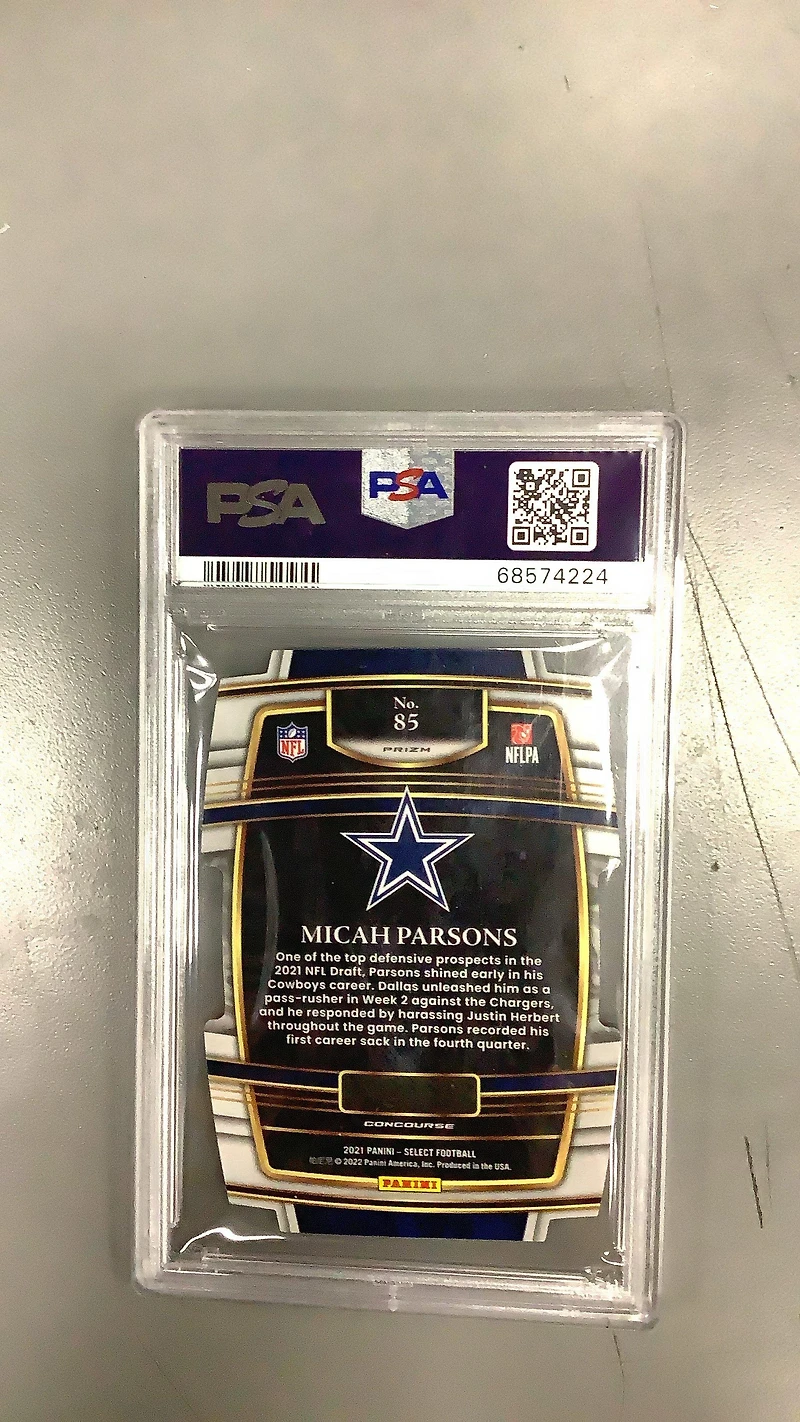 2021 Panini Select 85 Micah Parsons PSA 10