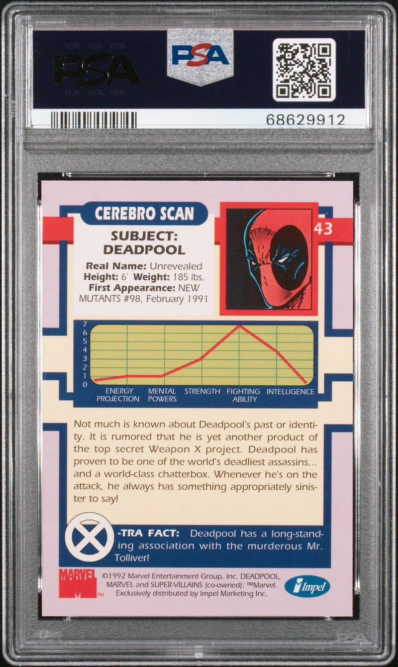 1992 Impel X-men Series 1 43 Deadpool PSA 10