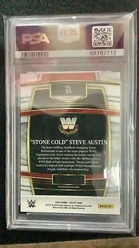 2022 Panini Select Wwe 55 Stone Cold Steve Austin Orange Flash Prizm PSA 9