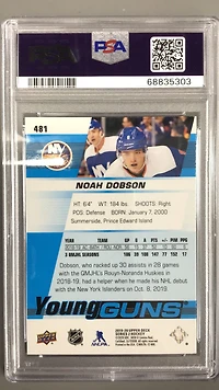 2019 Upper Deck 481 Noah Dobson PSA 10