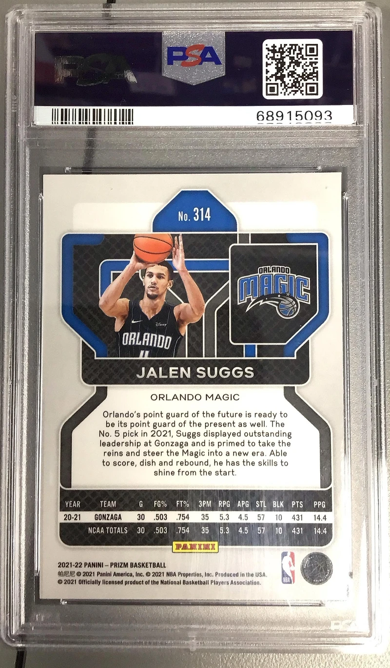 2021 Panini Prizm 314 Jalen Suggs PSA 10