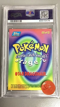 1999 Topps Pokemon The Movie Edt E11 Dragonair #148 Foil PSA 8