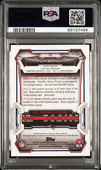 2015 Bowman 70 Tom Brady Blue PSA 10