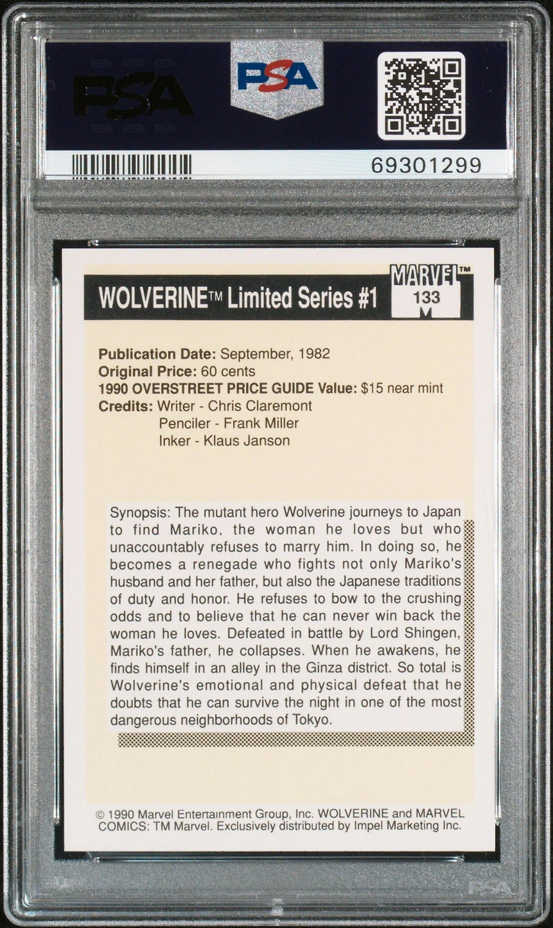 1990 Marvel Universe 133 Wolverine Limited Series #1 PSA 10