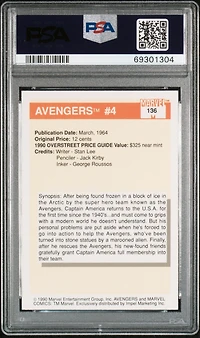 1990 Marvel Universe 136 Avengers #4 PSA 10