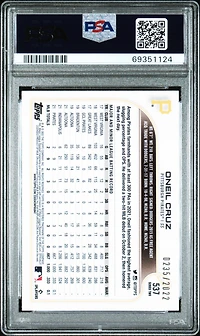 2022 Topps 537 Oneil Cruz Gold PSA
