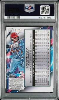 2022 Topps Cosmic Chrome 25 Yadier Molina Gold Interstellar Refractor PSA 10