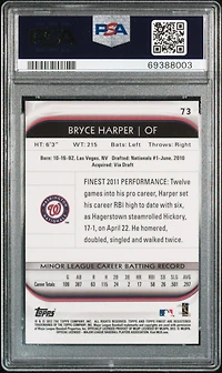2012 Finest 73 Bryce Harper PSA 9