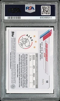 2020 Topps Chrome Uefa Champions League Sapphire Edition 98 Ryan Gravenberch Green PSA 9