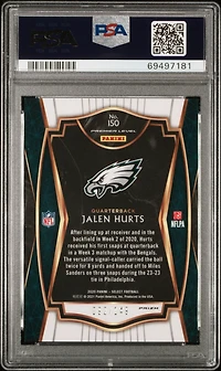 2020 Panini Select 150 Jalen Hurts Blue Prizm PSA 9