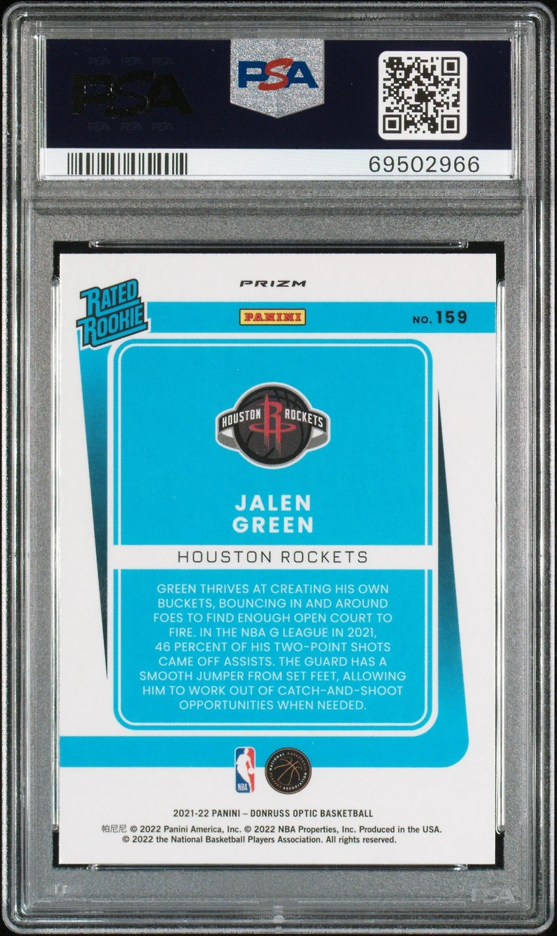 2021 Panini Donruss Optic 159 Jalen Green Blue Velocity PSA 10