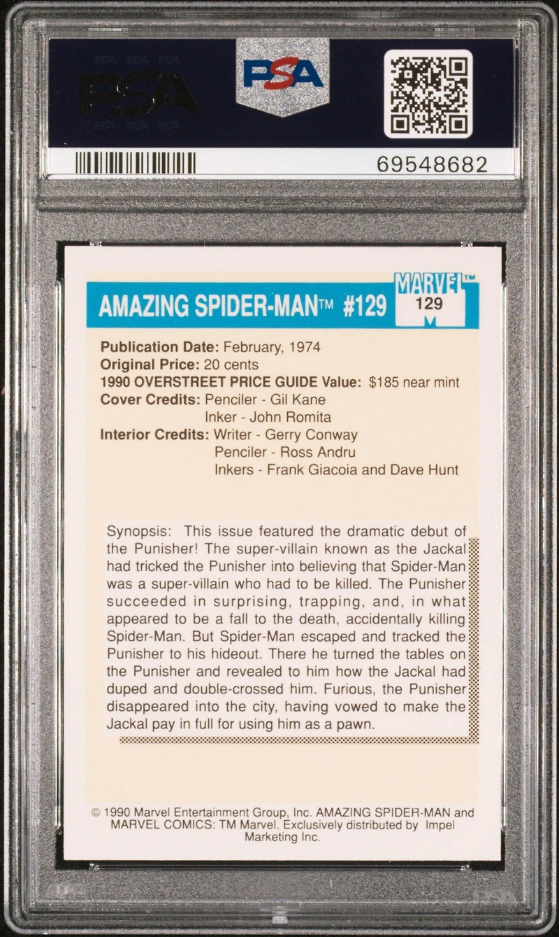 1990 Marvel Universe 129 Amazing Spider-man #129 PSA 10