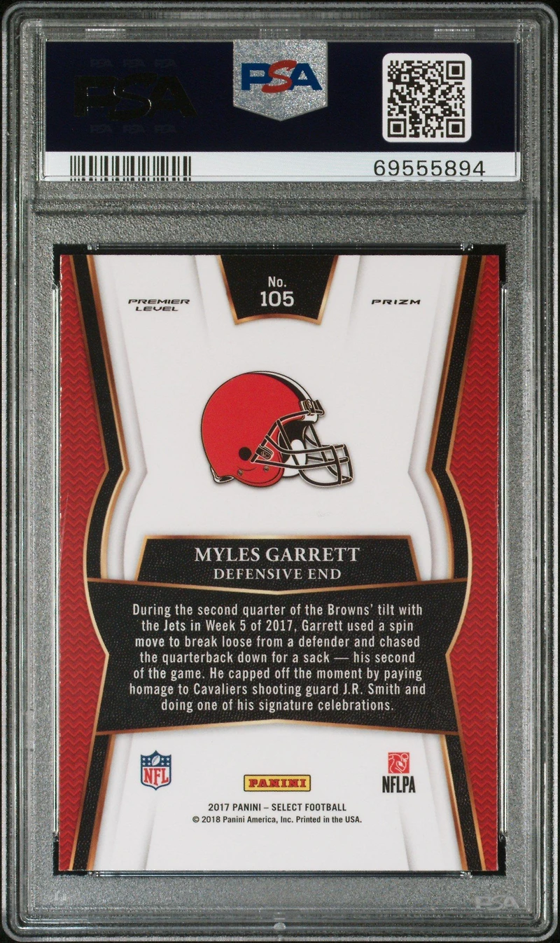 2017 Panini Select 105 Myles Garrett Silver Prizm PSA 10