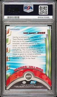 2000 Topps Pokemon Tv Animation Series 2 Heroes & Villains Hv2 Jesse PSA 9