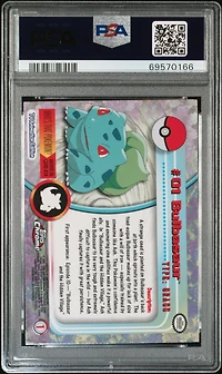 2000 Topps Chrome Pokemon T.v. 1 Bulbasaur Spectra PSA