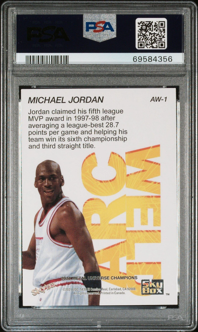 2021 Skybox Metal Universe Champions Arc Weld Aw1 Michael Jordan PSA 9