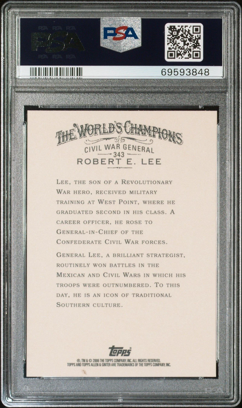 2006 Topps Allen & Ginter 343 Robert E. Lee PSA 10