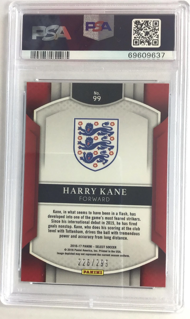 2016 Panini Select 99 Harry Kane Blue Prizm PSA 10