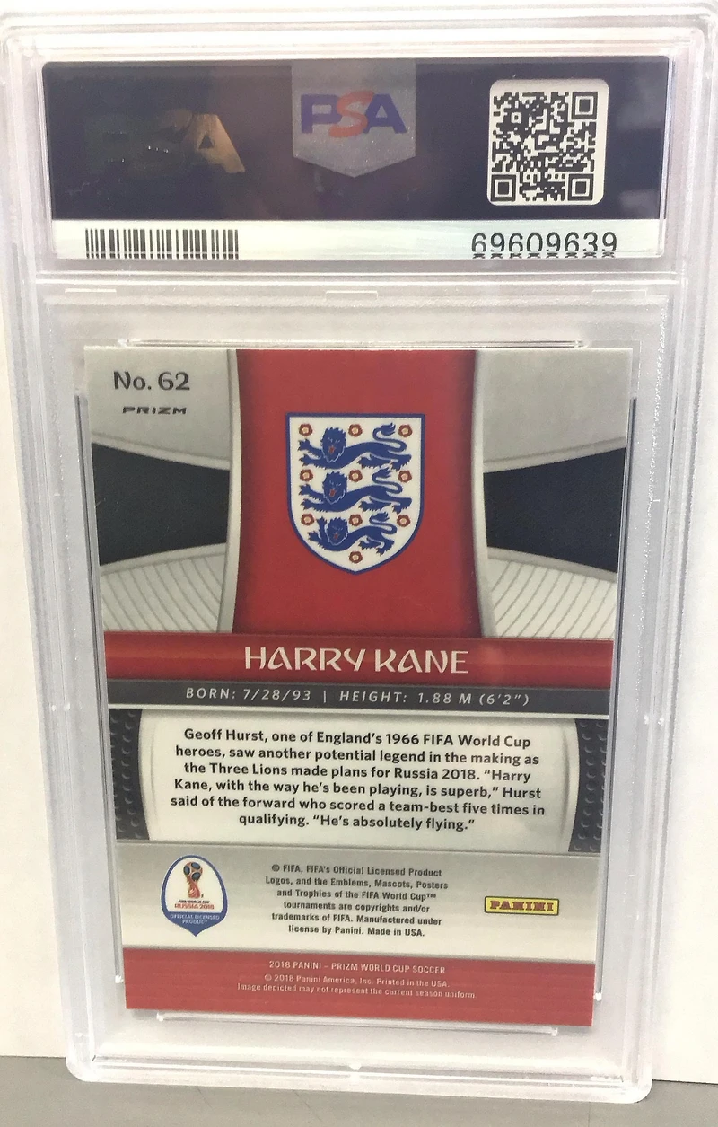 2018 Panini Prizm World Cup 62 Harry Kane Silver Prizm PSA 10
