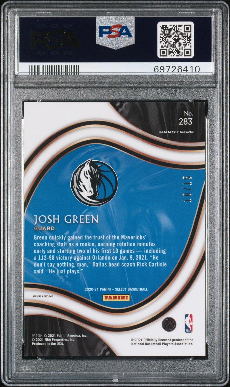 2020 Panini Select 283 Josh Green Neon Orange Pulsar PSA 10
