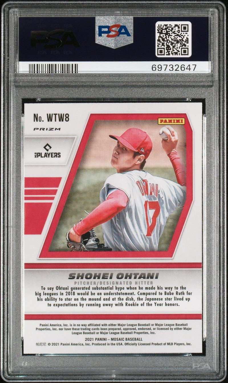 2021 Panini Mosaic Will To Win Wtw8 Shohei Ohtani Green Mosaic PSA 10
