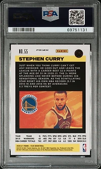 2020 Panini Flux 55 Stephen Curry Fanatics Green Cracked Ice PSA 10