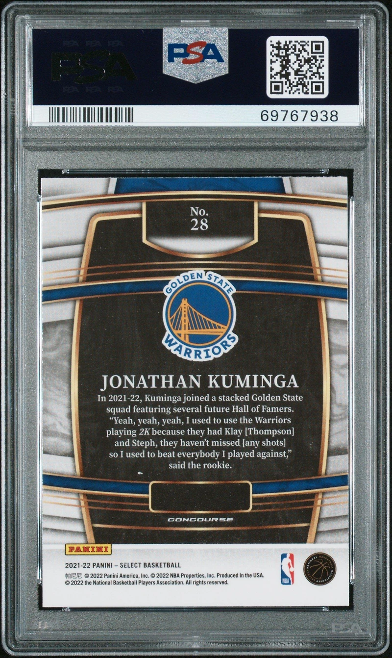 2021 Panini Select 28 Jonathan Kuminga PSA 10