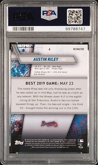 2019 Bowman's Best 4 Austin Riley Refractor PSA 9