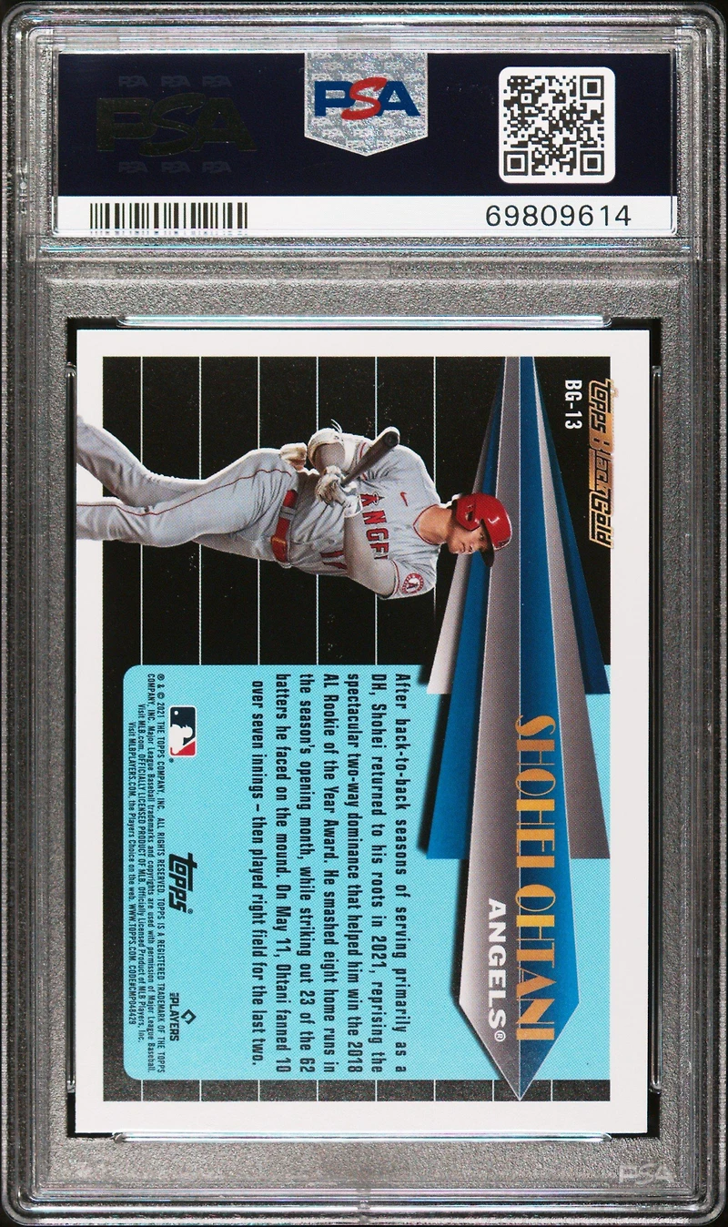 2021 Topps Update Black Gold Bg13 Shohei Ohtani PSA 10