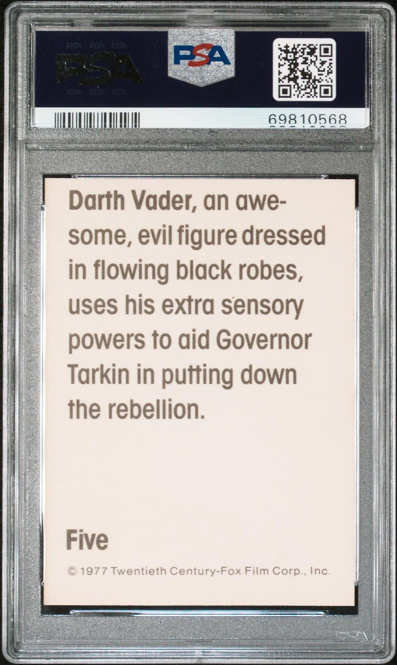 1977 Star Wars Wonder Bread 5 Darth Vader PSA 8