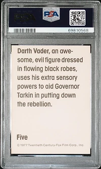 1977 Star Wars Wonder Bread 5 Darth Vader PSA 8